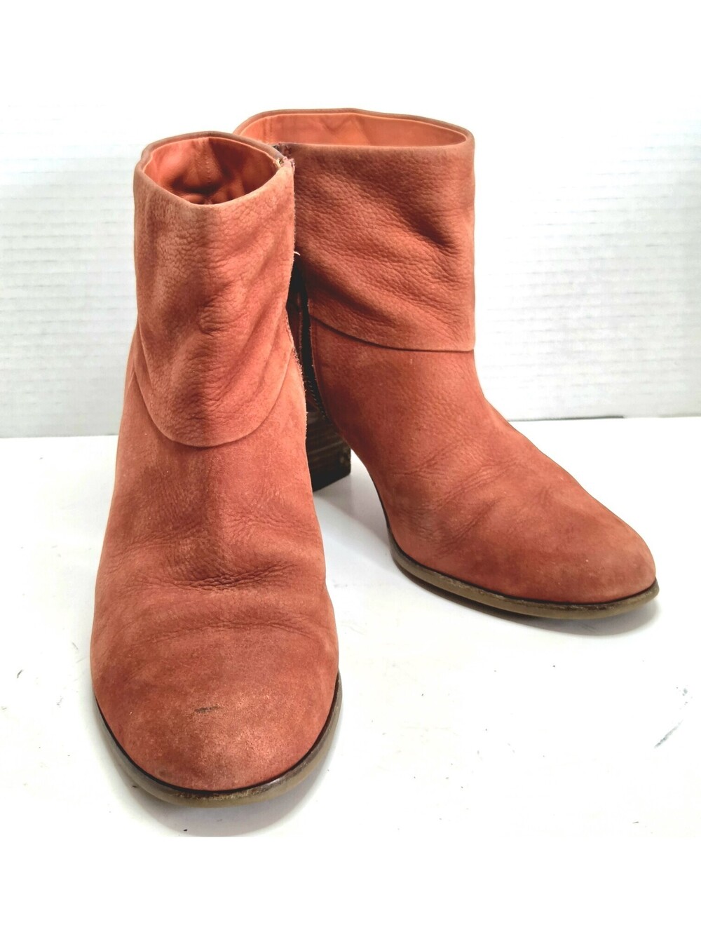 Cole Haan Womens Size 9B Cassidy Boots NikeAir Rust/Orange Ankle Heel Boho Chic